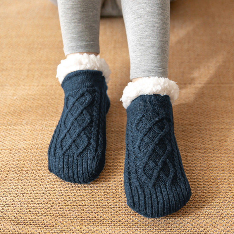 Unisex Winter Wollen Pantoffelsokken | Met Fleece Voering & Antislip Suède Zool