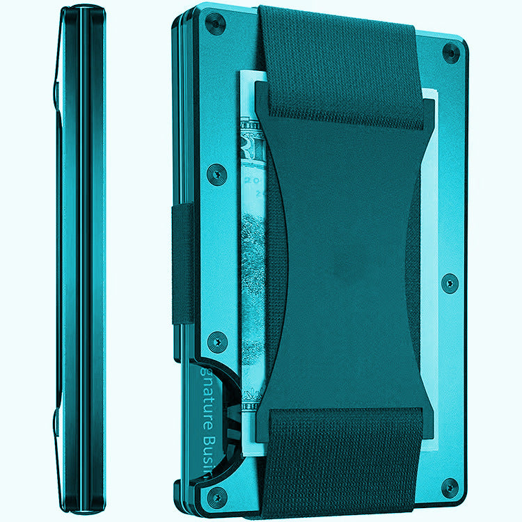 Minimalistische RFID-blokkerende aluminium portemonnee | Slanke metalen kaarthouder