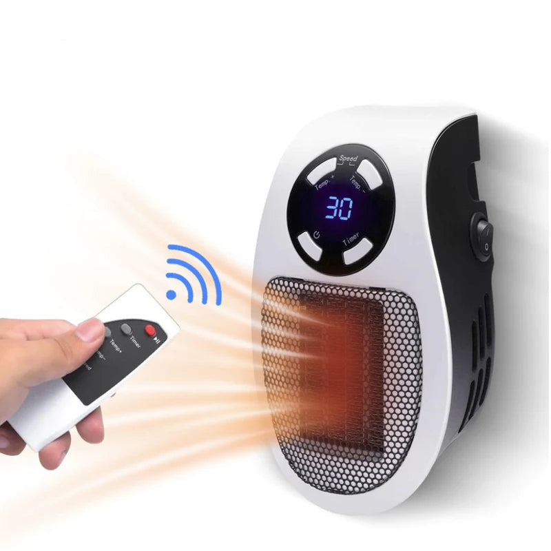 Compacte Wandstopcontactkachel | Digitale Thermostaat & 180° Draaibare Stekker