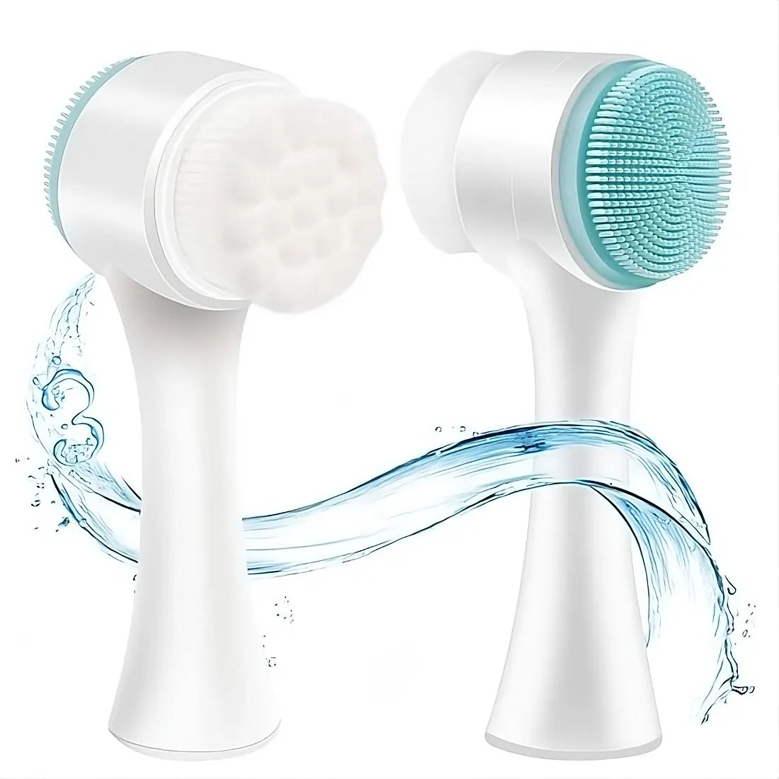 2-in-1 Dubbelzijdige Siliconen Gezichtsborstel | Handmatige Reiniger & Masker Applicator