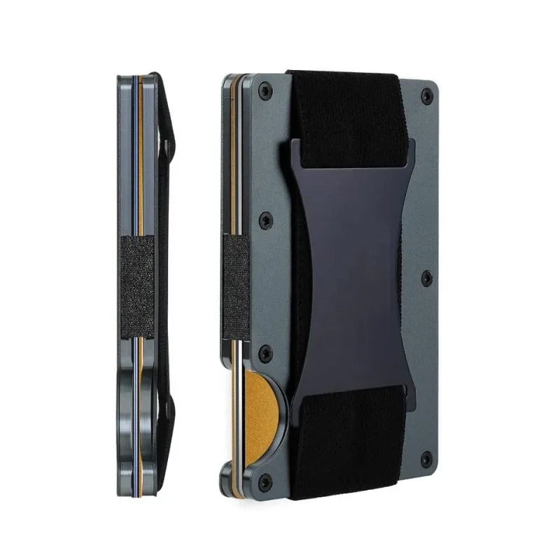 Minimalistische RFID-blokkerende aluminium portemonnee | Slanke metalen kaarthouder