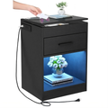 Slim Nachtkastje met Verborgen RFID-slot | Geïntegreerde Voeding & RGB LED-verlichting