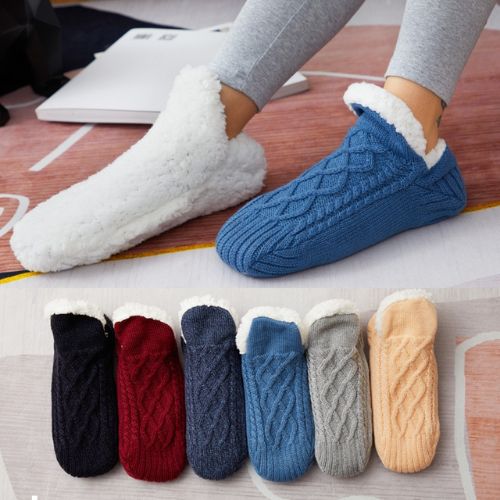 Unisex Winter Wollen Pantoffelsokken | Met Fleece Voering & Antislip Suède Zool
