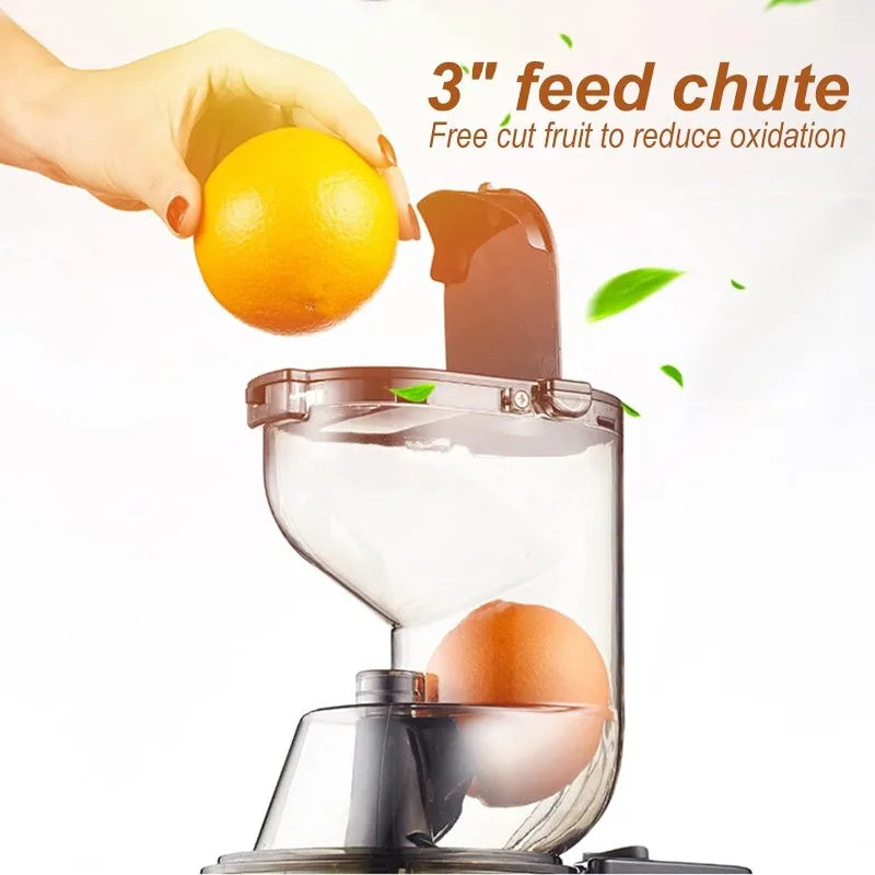 Slowjuicer met koude persing | 5-inch brede vulopening & hoge sapopbrengst