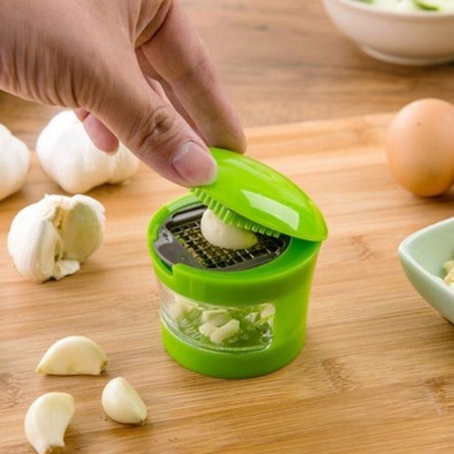 4-in-1 Knoflookpers & Snijder Set | Professionele Hakmolen met Siliconen Schilmesje