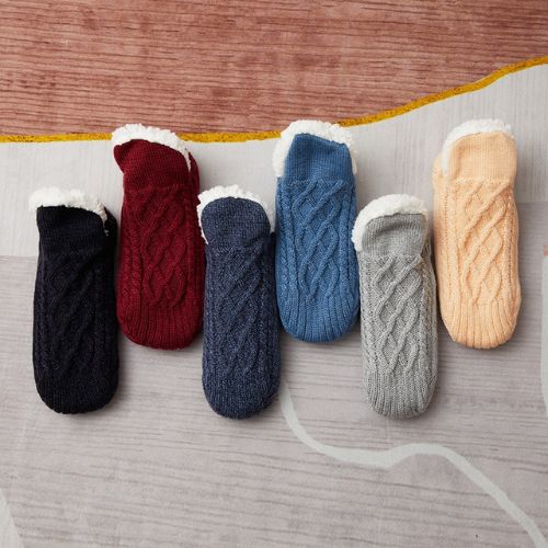 Unisex Winter Wollen Pantoffelsokken | Met Fleece Voering & Antislip Suède Zool