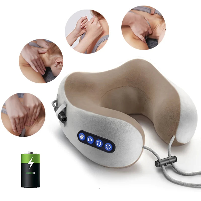 2-in-1 Shiatsu Nekmassager & Reiskussen | Diepe weefsel kneding