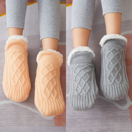 Unisex Winter Wollen Pantoffelsokken | Met Fleece Voering & Antislip Suède Zool
