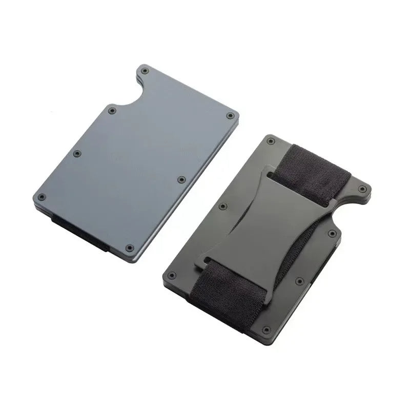 Minimalistische RFID-blokkerende aluminium portemonnee | Slanke metalen kaarthouder