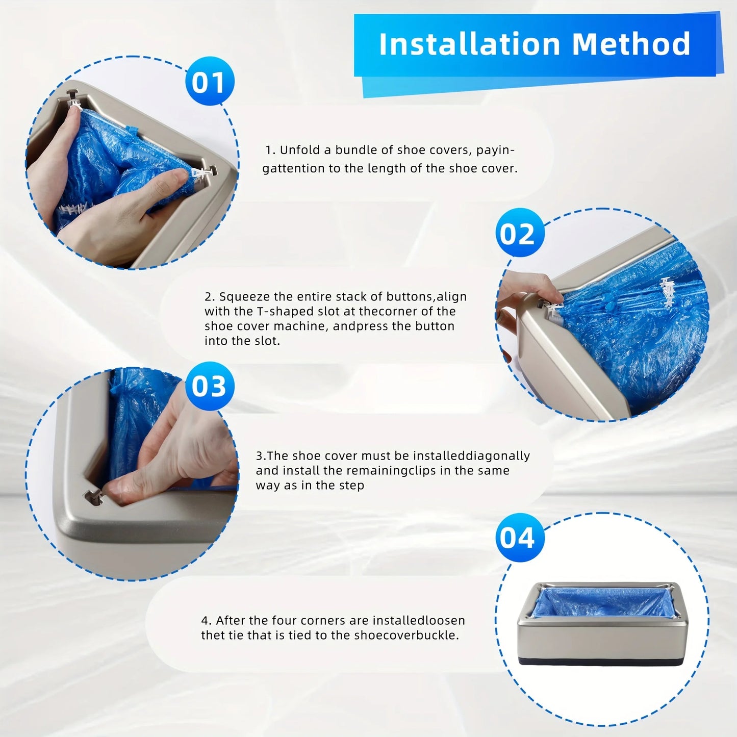 Automatic Hands-Free Shoe Cover Dispenser | Cordless Floor Protection