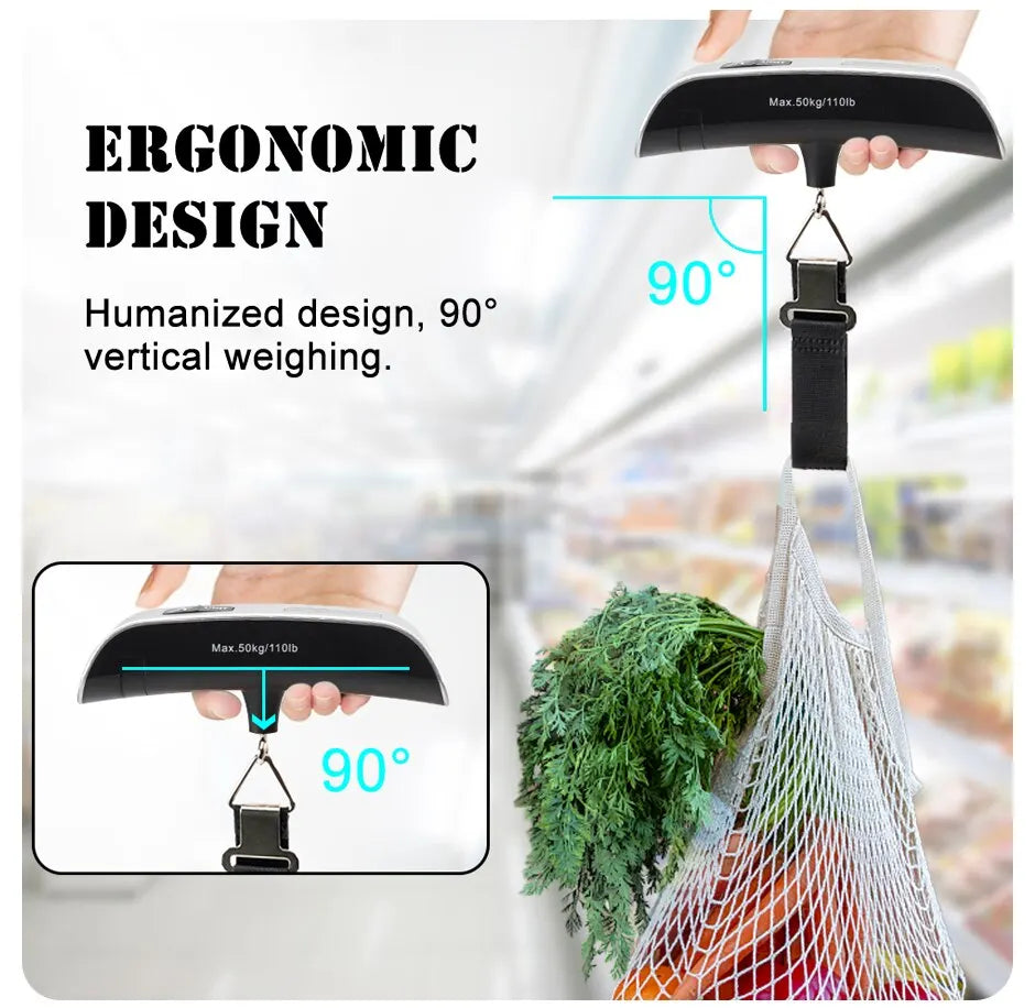 Draagbare Digitale Bagageweegschaal | 110lb/50kg Hoge Precisie Hangweegschaal