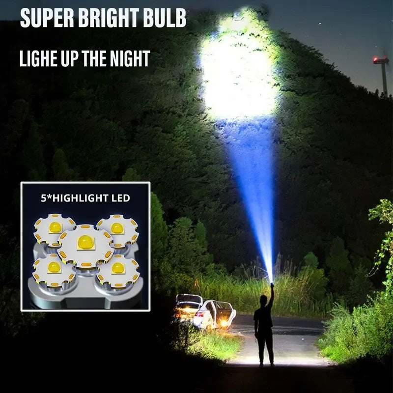 Hoogvermogen LED Zaklamp | 100m Bereik Oplaadbare Zaklamp