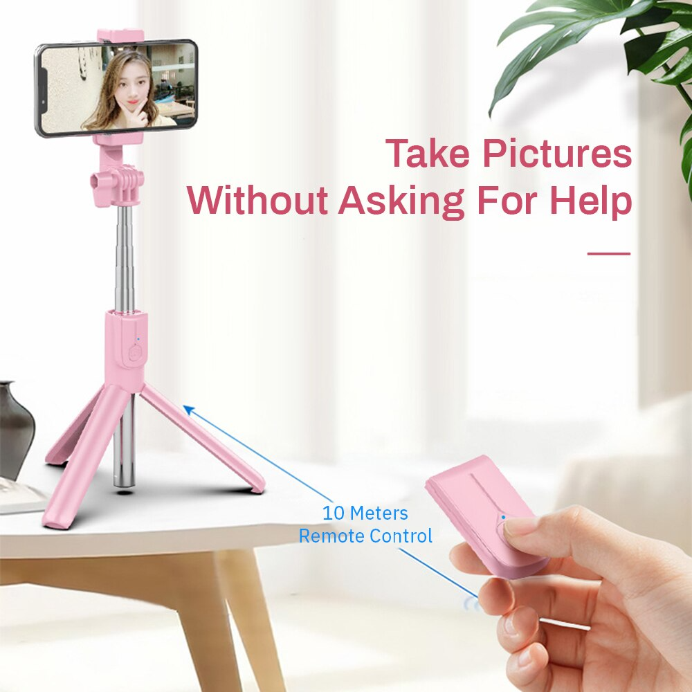 Alles-in-één selfiestick-statief | Dubbele dimbare vullichten en verzwaarde basis