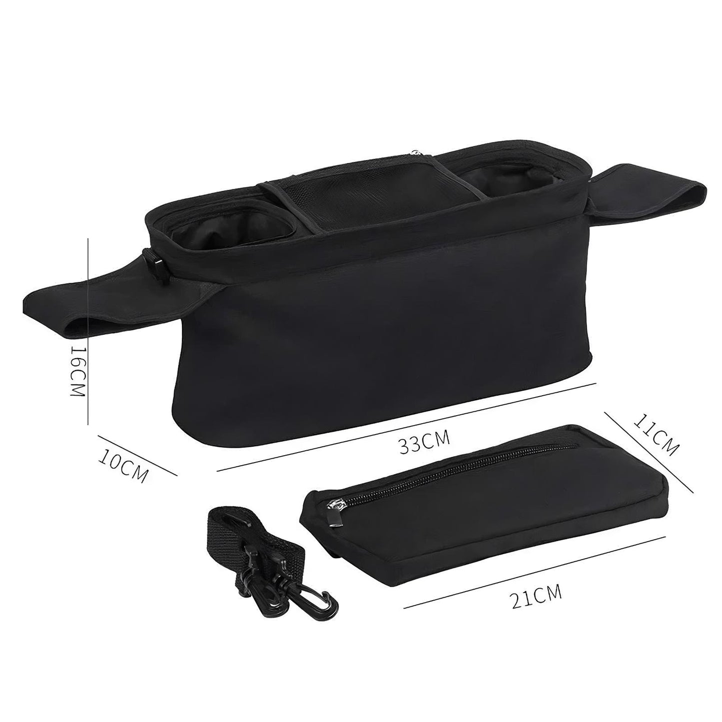 Universal Stroller Organizer & Parent Caddy | Insulated Holders & Grab-and-Go Wristlet