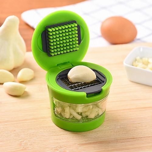4-in-1 Knoflookpers & Snijder Set | Professionele Hakmolen met Siliconen Schilmesje