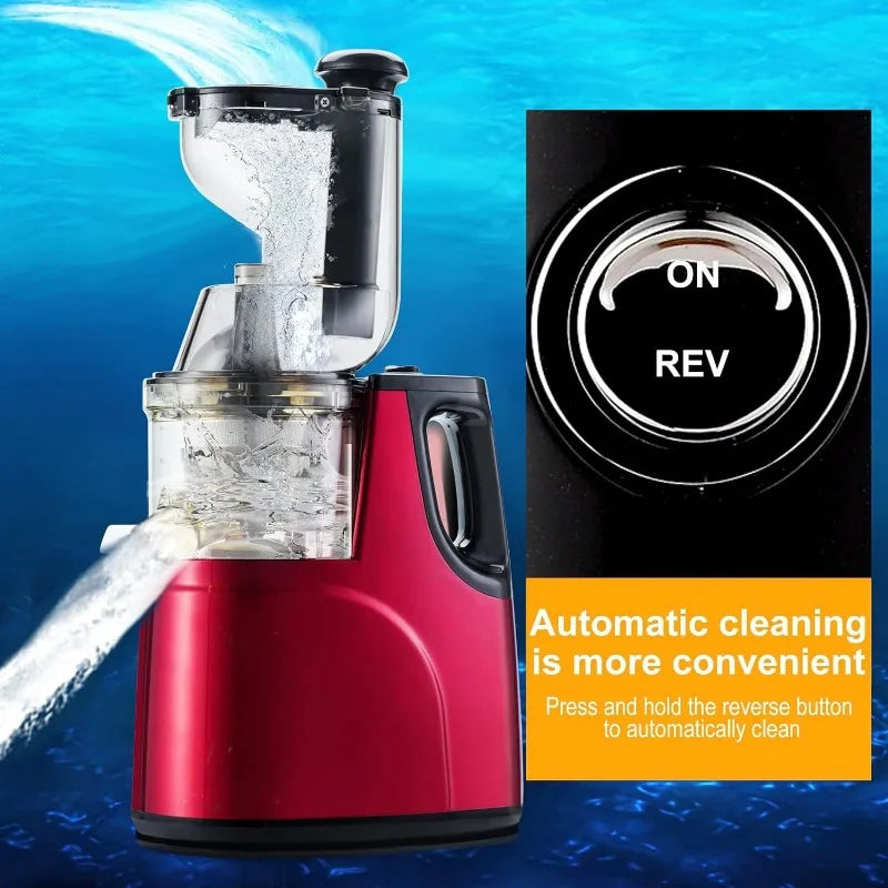 Slowjuicer met koude persing | 5-inch brede vulopening & hoge sapopbrengst