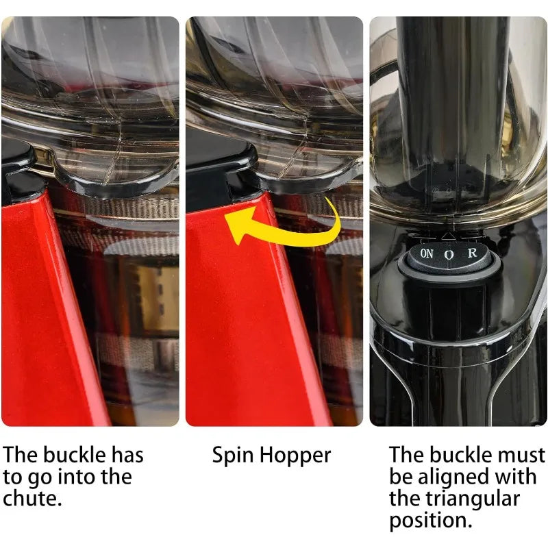 Slowjuicer met koude persing | 5-inch brede vulopening & hoge sapopbrengst