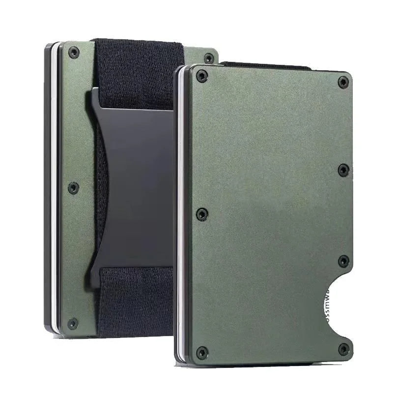 Minimalistische RFID-blokkerende aluminium portemonnee | Slanke metalen kaarthouder