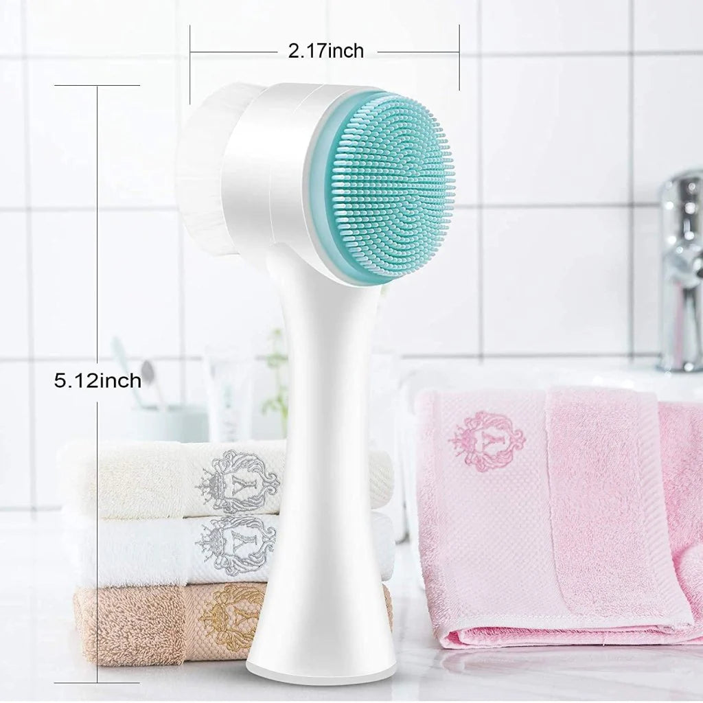 2-in-1 Dubbelzijdige Siliconen Gezichtsborstel | Handmatige Reiniger & Masker Applicator