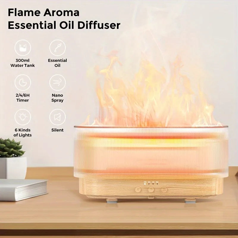 300 ml Lucht Vlam Luchtbevochtiger | Realistisch Vuur Effect Aroma Diffuser