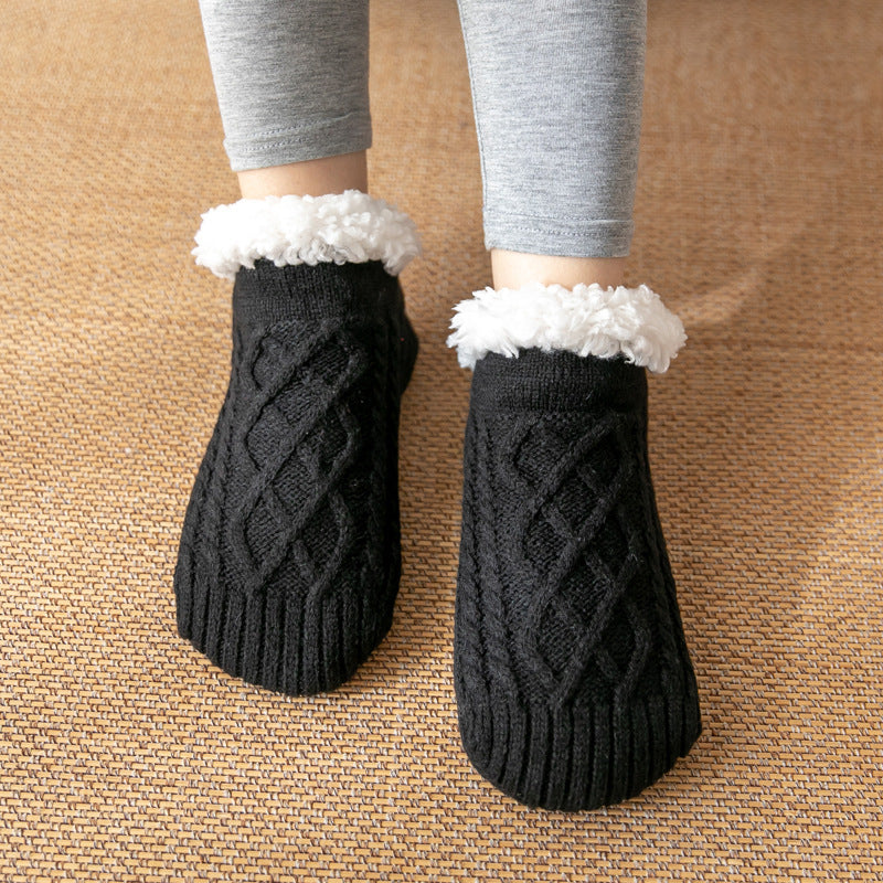 Unisex Winter Wollen Pantoffelsokken | Met Fleece Voering & Antislip Suède Zool