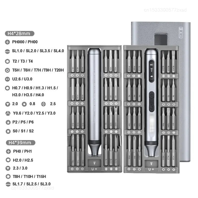 48-in-1 Elektrische Precisie Schroevendraaier Set | 170 RPM Magnetische Reparatie Kit