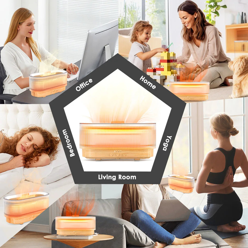 300 ml Lucht Vlam Luchtbevochtiger | Realistisch Vuur Effect Aroma Diffuser