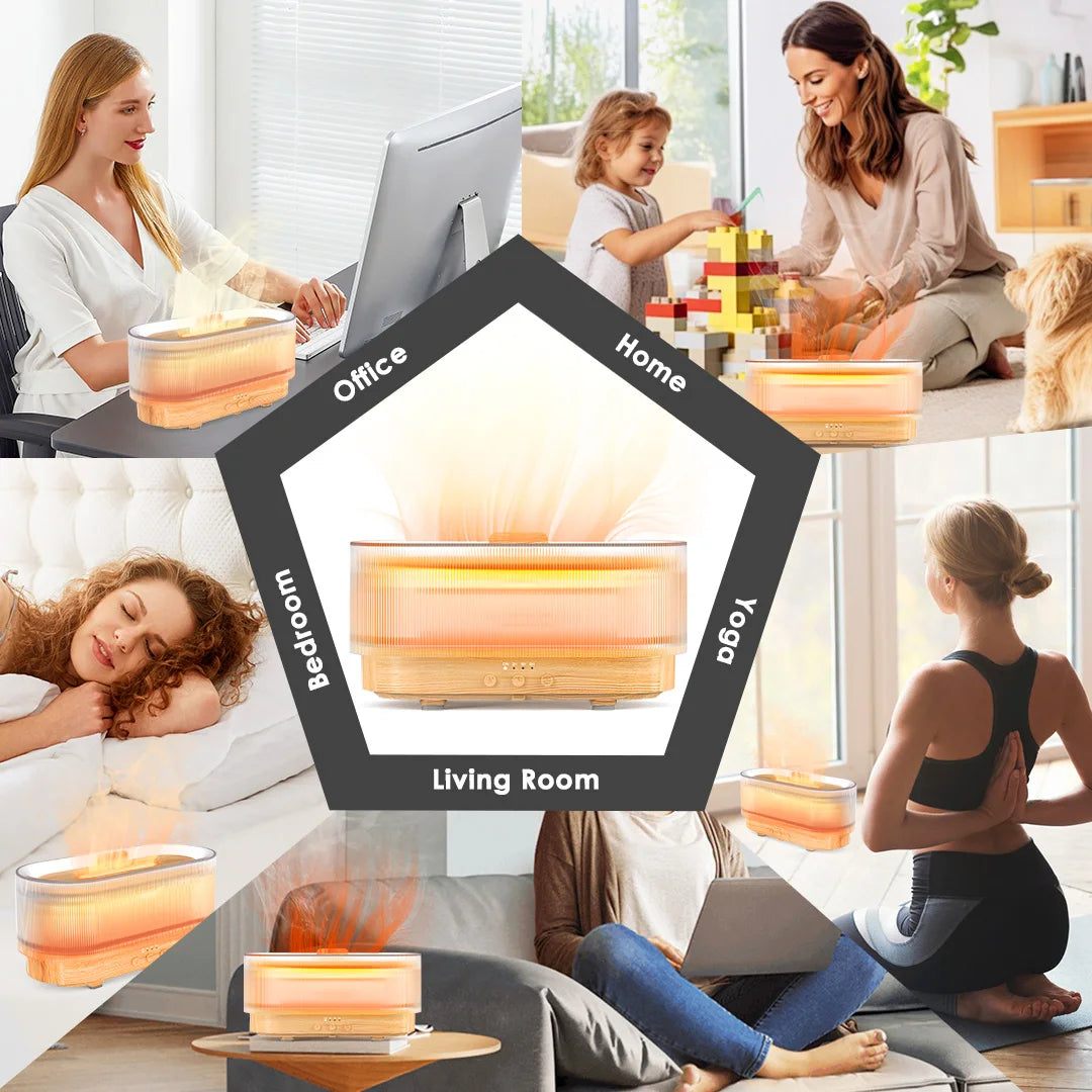 300 ml Lucht Vlam Luchtbevochtiger | Realistisch Vuur Effect Aroma Diffuser